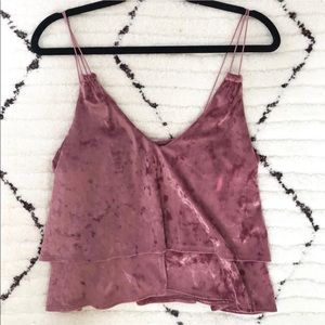 Express muave velvet cami tank top